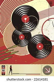 Bauhaus inspired flyer design featuring vinyl records. - Shutterstock ID 22614181