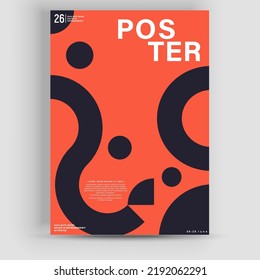 Bauhaus inspiró el diseño gráfico de la maqueta vectorial de afiches creados con elementos abstractos vectoriales, líneas y formas geométricas audaces, útiles para el arte de afiches, diseño de portadas, impresiones decorativas.