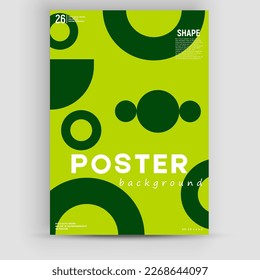 Bauhaus inspired graphic design of vector poster mockup created with vector abstract elements, lines and bold geometric shapes, useful for poster art, front page design, decorative prints.