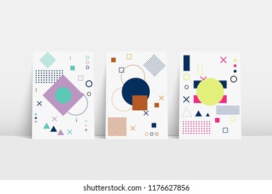 Bauhaus. Bauhaus or leaflet. Vector brochure, flyer, magazine cover  poster template. Vector infographic. Party poster template. 