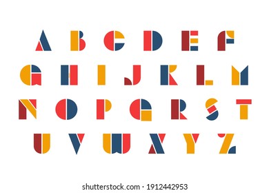 Bauhaus Letters And Numbers Set. Modern Typography. Font For Events, Promotions, Logos, Banner, Monogram And Poster.