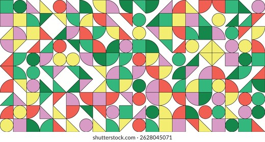 Bauhaus mosaic in springtime colors