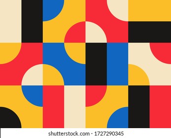 Bauhaus Pattern – Abstract Geometric Vector Design with Retro Shapes