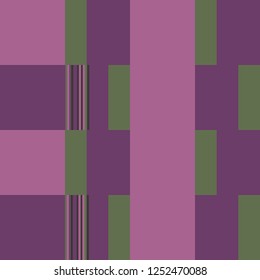 Bauhaus Pattern. Blocks Background With Stripes. Purple Rhythmic Layout With Rectangular Shapes. Vector Seamless Bauhaus Pattern. Abstract Geometric Background. Bauhaus Style Design. 