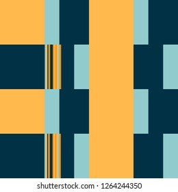 Bauhaus Pattern. Blocks Background With Stripes. Vector Seamless Bauhaus Pattern. Rhythmic Layout With Rectangular Shapes. Orange Abstract Geometric Background. Bauhaus Style Design. 