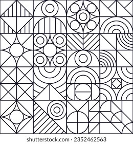 Bauhaus pattern minimal 20s geometric line style