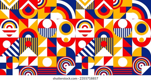 Bauhaus pattern minimal 20s geometric color style