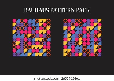 Diseño gráfico de paquete de patrones Bauhaus