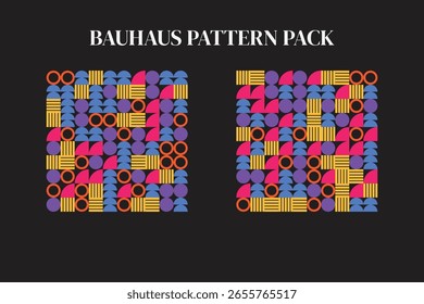 Diseño gráfico de paquete de patrones Bauhaus