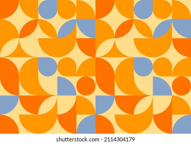 Bauhaus pattern. Pattern in yellow, orange and blue colors  for banners, covers, backgrounds, poster art, textile design, decorative prints, invitation letters, packaging etc.
