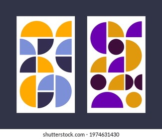 Bauhaus poster. Cover in geometric swiss style. Template for booklet, brochure, flyer, annual report. Geometric patten on white background