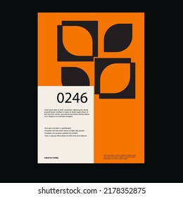Diseño de plantillas de afiche Bauhaus con tipografía limpia y un patrón vectorial mínimo con formas geométricas abstractas. Excelente para el arte de afiches, portadas de álbumes
