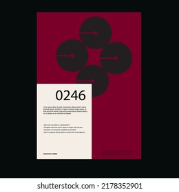 Bauhaus poster template layout with clean typography and minimal vector pattern with abstract geometric shapes. Great for poster art, album cover prints