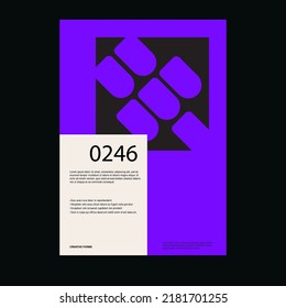 Bauhaus poster template layout with clean typography and minimal vector pattern with abstract geometric shapes. Great for poster art, album cover prints