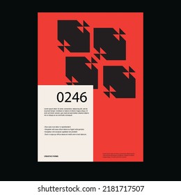 Bauhaus poster template layout with clean typography and minimal vector pattern with abstract geometric shapes. Great for poster art, album cover prints