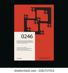 Bauhaus poster template layout with clean typography and minimal vector pattern with abstract geometric shapes. Great for poster art, album cover prints