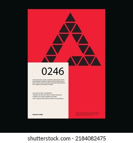 Bauhaus poster template layout with clean typography and minimal vector pattern with abstract geometric shapes. Great for poster art, album cover prints