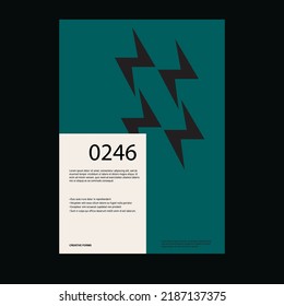 Bauhaus poster template layout with clean typography and minimal vector pattern with abstract geometric shapes. Great for poster art, album cover prints