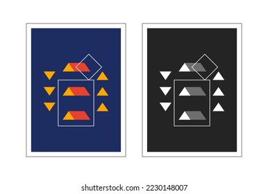 Bauhaus poster. Two abstract vertical posters.