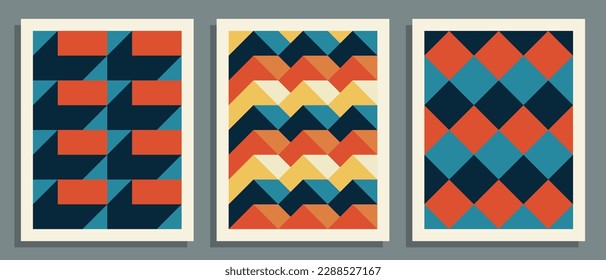 Bauhaus posters. Abstract geometric covers template. Vector illustration.