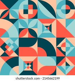 Bauhaus Retro Nahtloser Hintergrund. Vektorgrafik des geometrischen Musters.