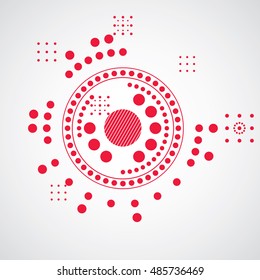 Bauhaus retro wallpaper, art vector background made using grid and circles. Geometric graphic 1960s illustration can be used as booklet cover design.