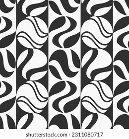 Bauhaus seamless pattern. Geometric black and white wallpaper.