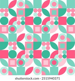 Bauhaus nahtlose Muster.Geometrische Formen wiederholen Muster einzeln auf weiß..Vektorgrafik Illustration Hintergrund Tapete für Weihnachten.