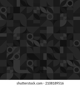 Bauhaus seamless retro pattern. Vintage tile abstract background. Complex geometric wallpaper. Composition with geometric abstract shapes. Vector repeat pattern