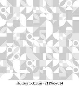 Bauhaus seamless retro pattern. Vintage tile abstract background. Complex geometric wallpaper. Composition with geometric abstract shapes. Vector repeat pattern