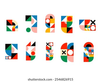 Bauhaus Shape Art Element Set