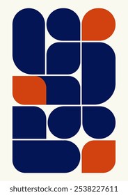 Tarjeta de diseño de Vector estético simple Bauhaus. Modernismo Plantilla hecha con Formas geométricas