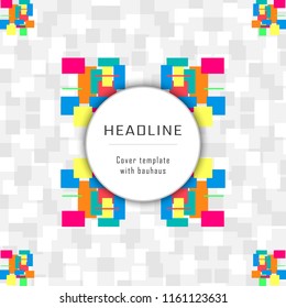 Bauhaus style. Abstract Vector design template consisting of colorful wavy elements. For Cover Report Annual Brochure, Flyer, Poster. Editable layout for  website and print, magazine cover.