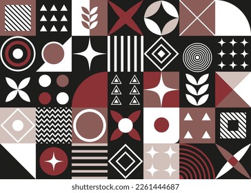 Bauhaus style background. Vector abstract geometric background.