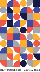 Bauhaus style colourful pattern background, simple geometric Modern abstract design