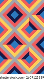 Bauhaus style colourful pattern background, simple geometric Modern abstract design