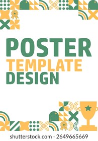 Bauhaus style design for poster template. with Education, School and achievement elements. School announcement background, greetings and events.