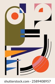 Bauhaus Style Poster, Abstract Background 1920s - 1930s Style