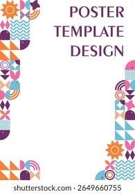 Bauhaus Style Summer Inspiration Poster Template Design. Vector Illustration. Creative, Artistic, Dynamic background element for promotion material, advertising, event and social announcement.