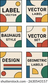 Bauhaus Style Vector Label Set