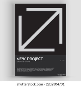 Bauhaus And Swiss Pattern Background. Graphic template made with bold typography and abstract geometric shapes, great for poster art, album cover prints.