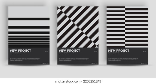 Bauhaus And Swiss Pattern Background. Graphic template made with bold typography and abstract geometric shapes, great for poster art, album cover prints.