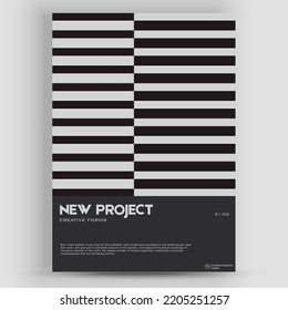 Bauhaus And Swiss Pattern Background. Graphic template made with bold typography and abstract geometric shapes, great for poster art, album cover prints.