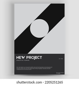 Bauhaus And Swiss Pattern Background. Graphic template made with bold typography and abstract geometric shapes, great for poster art, album cover prints.