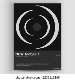 Bauhaus And Swiss Pattern Background. Graphic template made with bold typography and abstract geometric shapes, great for poster art, album cover prints.