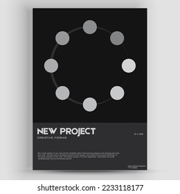 Bauhaus And Swiss Pattern Background. Graphic template made with bold typography and abstract geometric shapes, great for poster art, album cover prints.