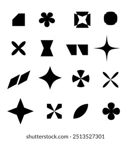 Bauhaus Symbols, Brutalist geometric shapes, modern symbols, trendy contemporary minimalist style.