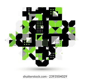 Bauhaus trendy abstract geometric vector background, tiling mosaic pattern Memphis style abstraction, cool creative wallpaper composition.
