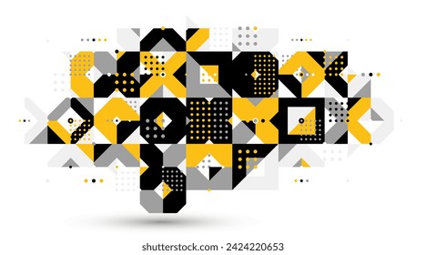 Bauhaus trendy abstract geometric vector background, tiling mosaic pattern Memphis style abstraction, cool creative wallpaper composition.