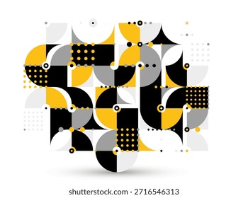 Fondo de Vector geométrico abstracto de moda Bauhaus, mosaico de mosaico de mosaico de mosaico de estilo de Memphis abstracción, Fondo de pantalla creativo fresco.